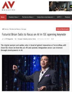 Futurist Brian Solis to Keynote Integrated Systems Europe ISE 2025 in Barcelona